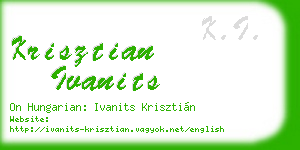 krisztian ivanits business card